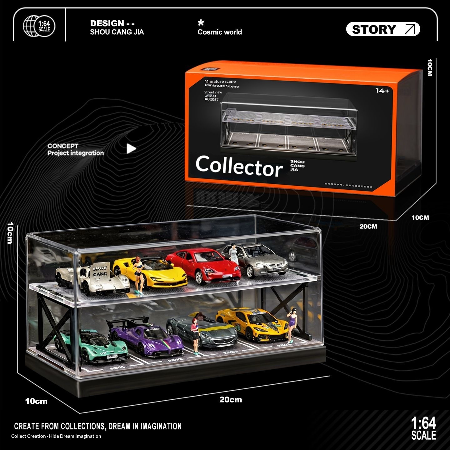 Model Kit Display - Diorama de garage à deux étages