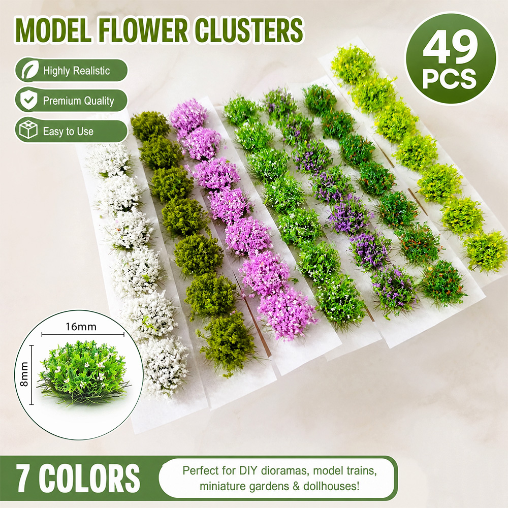 Model Kit Locomotive - Mini-herbe artificielle en grappe de 8